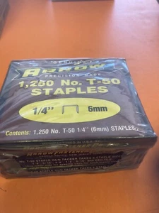 Lot of 4 Packs Genuine T50 1/4" (6mm) Staples, 1,250 Per Box TOTAL 5000 USA - Picture 1 of 3
