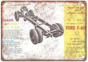 Vintage 1962 Ford F-600 Automobile Ad Reproduction Retro Look Metal Sign A1214 - Picture 1 of 2