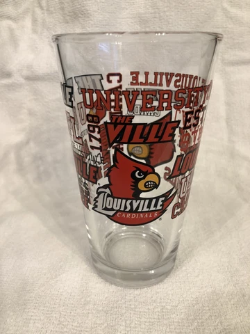 University of Louisville Cardinals Logo Pint Beer Glass BBB Cover