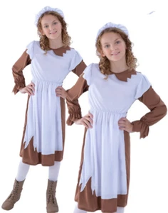 Poor Victorian Costume Girls Book Day Fancy Dress Outfit Kids Educational - Picture 1 of 4