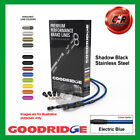 fits CB550F2 77-79 Goodridge BLK S/S El Blue Front Brake Hoses HN0555-2FCBK-EB