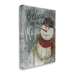 Stupell Home Décor Believe in Magic Snowman Oversized Stretched Canvas Wall A... - Picture 1 of 8
