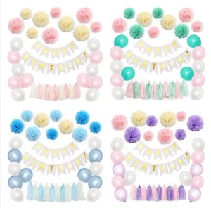 Banner Tassel Ball Latex Balloons Arch Birthday Celebration Party Decoration - Picture 1 of 9