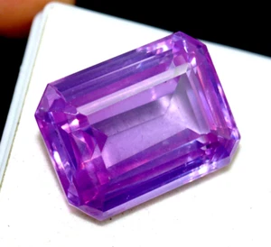 80 Ct+ EGL Certified Natural Purple Zircon Cambodian Emerald Loose Gemstone - Picture 1 of 6