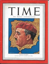 TIME MAGAZINE  OCTOBER 18, 1943  FRANCO OF IBERIA