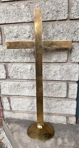 VINTAGE CAST BRASS 24" CLASSIC ALTAR CROSS - Picture 1 of 6