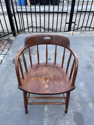 Antique Windsor by S. BENT & BROS Colonial Maple Wood Arm Chair Cover
