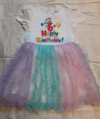**NUEVO**Vestido Feliz 6º Cumpleaños Niñas Talla 6 Foto 1 de 4
