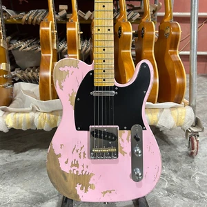 Relic Tele Electric Guitar Maple Fretboard Ash Body Pink Color 6 Strings - Bild 1 von 7