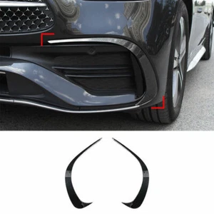 For Benz C-Class W206 ABS Carbon Fiber Front Bumper Lip Spoiler Fins Canards - Picture 1 of 11