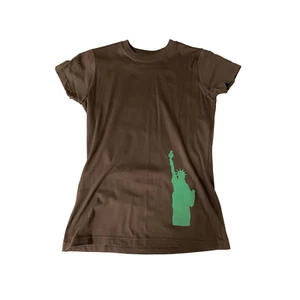 T Shirt Dress Girls' Tunic Cotton Dress Brown Statue of Liberty NYC Lady Liberty - Picture 1 of 3