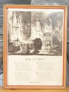 Impresión de guardería 1931 Edgar un invitado poema enmarcado niño o niña negro blanco decoración de pared - Imagen 1 de 8