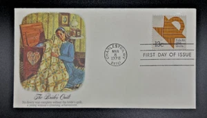 Cubierta de sello 1978 Bride’s Quilt Cachet sobre R-8575 - Imagen 1 de 6