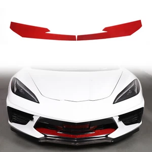 For Corvette C8 2020-2023 Carbon Fiber Red Front Safe Lip Trim Panel - Picture 1 of 11