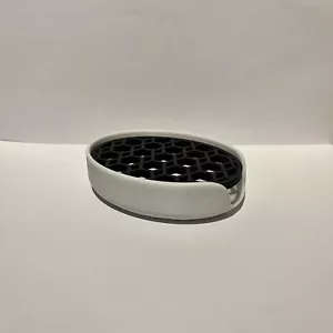 Soap Dish / Holder With Drainer. Black Top And White Bottom - Picture 1 of 5