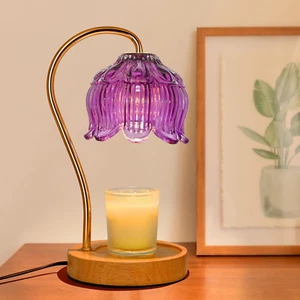Candle Warmer Lamp with Timer Dimmer,Electric Candle Warmer, Vintage Flower Lotu - Picture 1 of 12