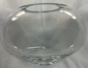 Florero Artístico Vidrio Transparente Ovalado Forma Redonda Contemporáneo Pesado Alto Brillo - Imagen 1 de 16