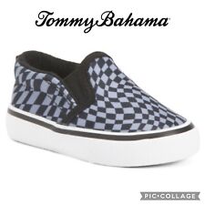 Tommy Bahama kids checkered Canvas Slip on sneakers shoes size 10 NWT