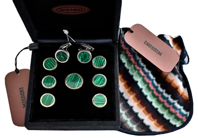 $1360 MISSONI .925 STERLING SILVER 7pc BUTTON SET & MATCHING CUFFLINKS - Image 1 of 4