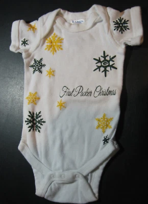 GREEN BAY PACKERS Baby Boby Suit NEWBORN First Packer Christmas USED - Image 1 of 2