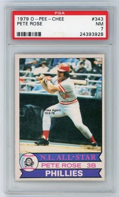 1979 O-PEE-CHEE #343 PETE ROSE PSA 7 - Image 1 of 2