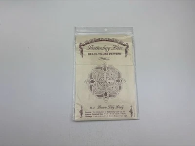 Battenburg Lace Ready To Use Pattern Prairie Lily Doily 9R - Image 1 of 3