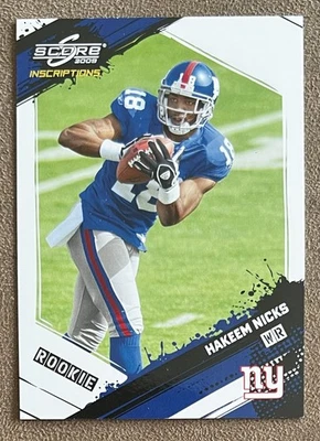 2009 Score Inscriptions Rookie/999 Hakeem Nicks #343 New York Giants numerado Foto 1 de 3
