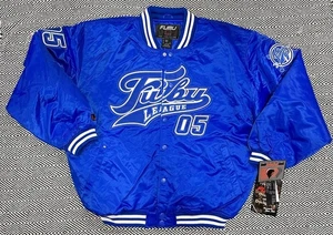 Chaqueta Universitaria Vintage FUBU 2005 Satén Azul Real XXXL Deadstock Y2K Bordada - Imagen 1 de 9