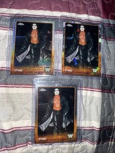 2015 Topps Chrome WWE Sting Blank Back Lot X3 Base + Refractors Rare - Bild 1 von 2