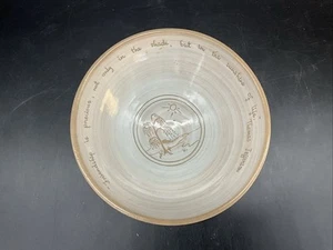 Studio Art Pottery Bowl W/ Thomas Jefferson Quote Signed 7 3/8” W 2 3/4” T - Picture 1 of 9