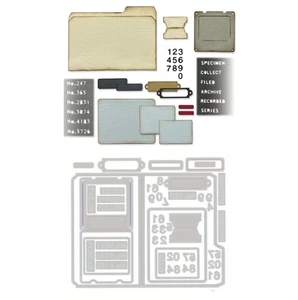 LG Set Junk Journal Die Cut Folder Labels Tabs Tags Cutting Dies Document Slide - Picture 1 of 7