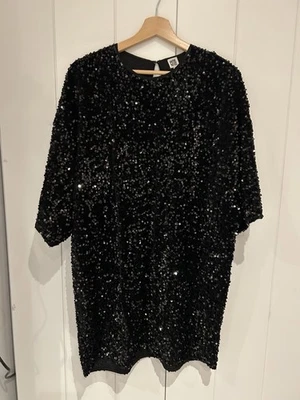 Black Womans Sequin Sparkley Dress La Redoute Collections Size 12 UK Hardly Worn - Image 1 of 4