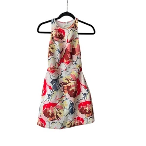 Abercrombie & Fitch Damen Floral Fit & Flare High Neck Scuba Minikleid Gr. XS - Bild 1 von 11