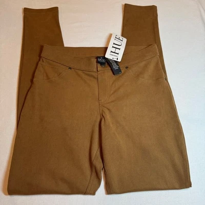 NUEVO CON ETIQUETAS HUE Micro Gamuza Leggings Caramelo Marrón Cintura Elástica Talla S Foto 1 de 4