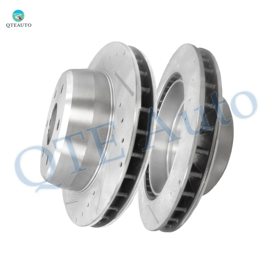 Rear 330mm Drilled Slotted Disc Brake Rotors For 2003-2014 GMC Savana 1500 - Image 1 of 4