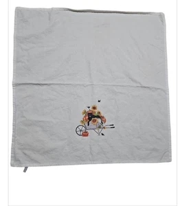 Asciugamano da tè vintage 28"x28" Halloween cotone bianco gatto nero Mary Lake Thompson/33 - Foto 1 di 5