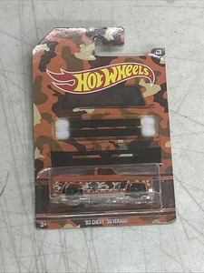 Hot Wheels Walmart Exclusive Camouflage Series 4/8 '83 Chevy Silverado Orange - Picture 1 of 2