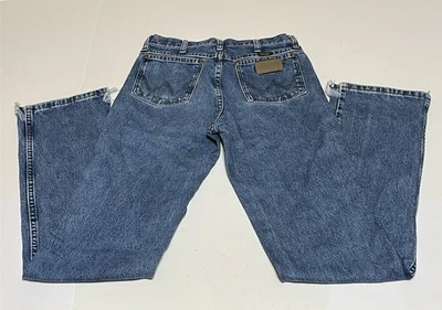 Pantalones de mezclilla Wrangler para hombre etiqueta 30x36 medidas 29x34 azul corte vaquero calce ajustado occidental 936 GBK Foto 1 de 4