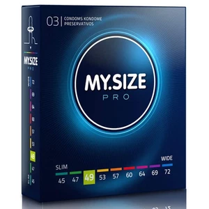 MY.SIZE PRO 49mm Smaller Slimmer Lubricated Clear Snug Kondome 3er Box - Bild 1 von 3