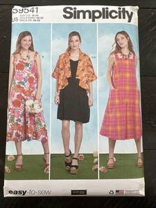 Vestido, mono, chaqueta U5 (16-24) patrón de costura SIN CORTAR Simplicity S9541 Misses - Imagen 1 de 3
