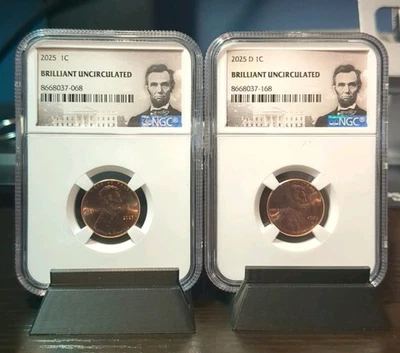 Lincoln Shield Cent 2025-P&D 2 Penny Set NCG BU - Image 1 of 2