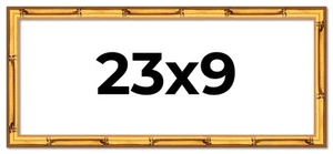 Cornice 23x9 Cornice Portafoto in Legno Massello di Bambù Oro | Larghezza Modanatura 1 Pollice | Interi - Foto 1 di 10