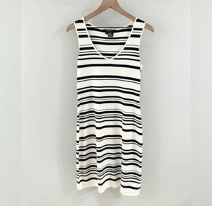 Etcetera Sleeveless Black & White Stripe Sweater Dress Size Small - Picture 1 of 5