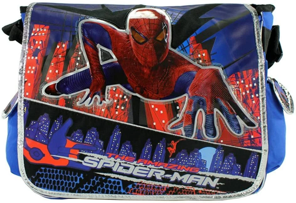 Marvel - Bolso Mensajero Spiderman - Bolso para Libros Escolares Bolsa para Pañales Azul - Acción Foto 1 de 1