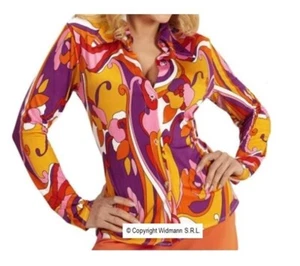 Damen Kostüm "Hippie" Shirt Schlager 70er Jahre Frauen Karneval Mottoparty - Bild 1 von 2