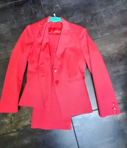 3-Teiler, Blazer, Hose, Rock ,Gr. 38, von Bennetton, rot, matter Glanz - TOP! - Bild 1 von 8