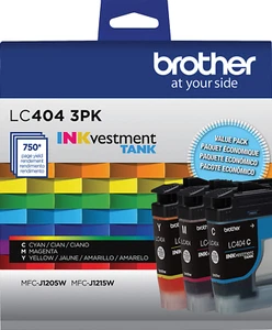 New Genuine Brother LC404 Cyan Magenta Yellow 3PK Ink Cartridge MFC-J1205W - Picture 1 of 2