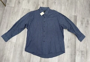 The J Peterman Company Button Down Casual Blue Plaid Shirt USA Men Size XXL - Picture 1 of 4