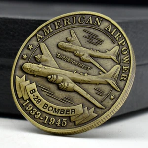US Air Force Militär Flugzeug B-29 Kupfer Münze Bomber Superfortress Medaille - Bild 1 von 12