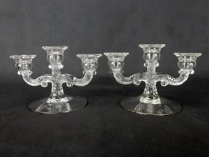 Vintage Cambridge Glass Candle Holder 3 Candle Holder, Elegant Cambridge Glass - Picture 1 of 11